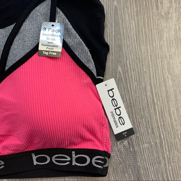 NWT BEBE 3Pack Sports Seamless Bras - Picture 3 of 3
